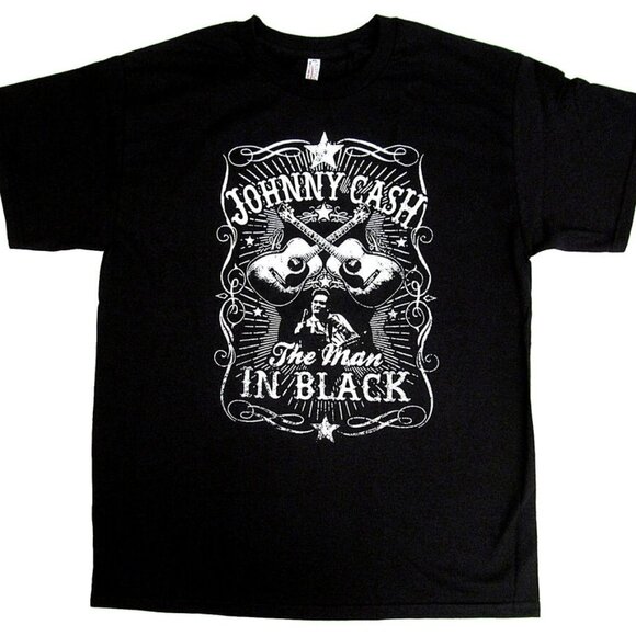 Johnny Cash Man In Black T Shirt Guitar Country Blues Rock Graphic Fan Gift 90 - Picture 1 of 5